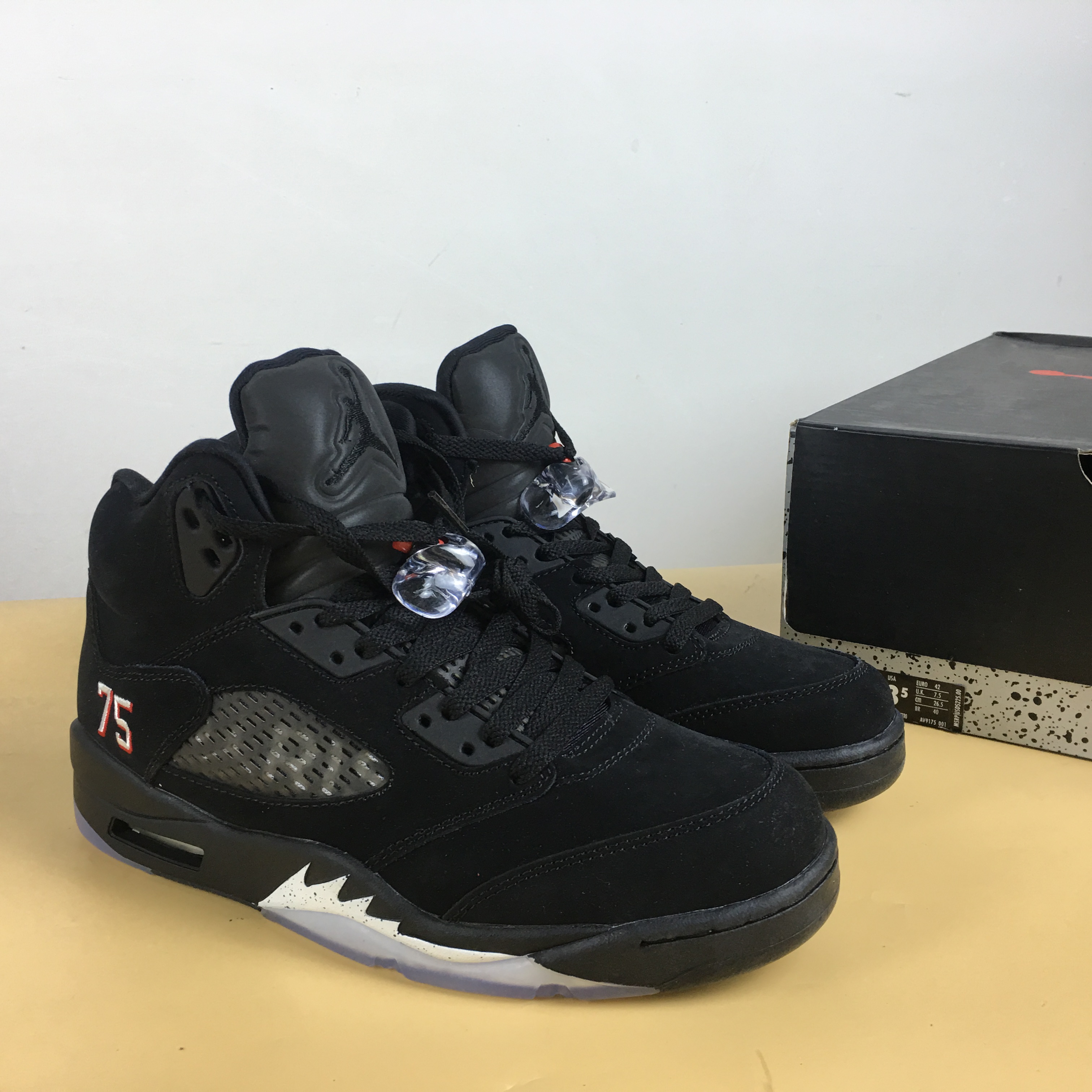 PSG x Air Jordan 5 Cool Black with Number 75 Shoes